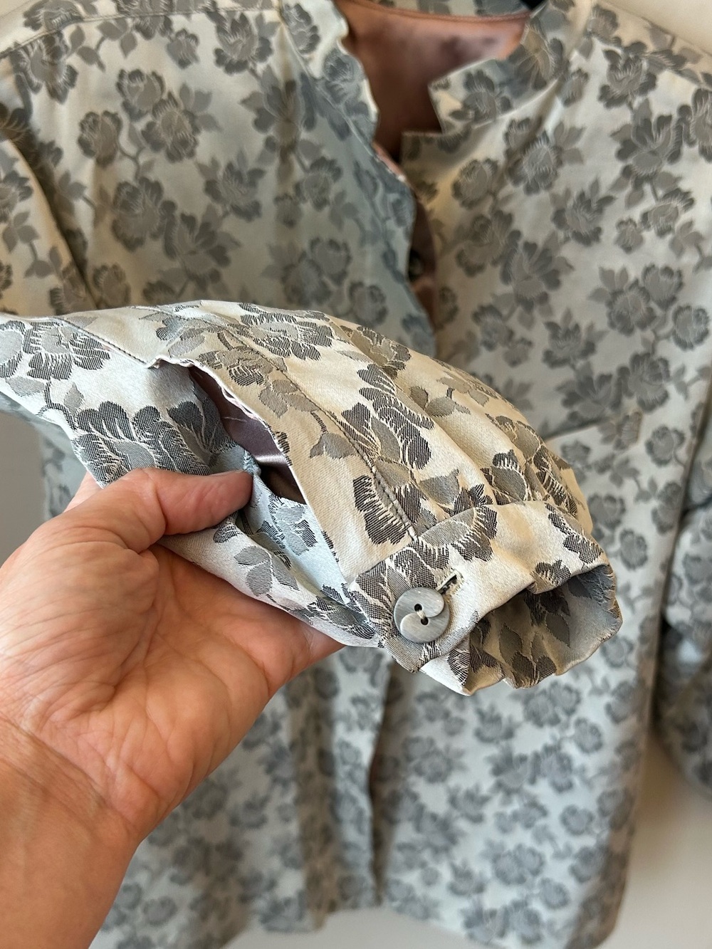 Vintage-Inspired Floral Brocade Jacket Cottagecore Quiet Luxury Statement Piece - Picture 3 of 16